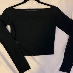 Joah brown mesh black top